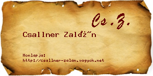 Csallner Zalán névjegykártya